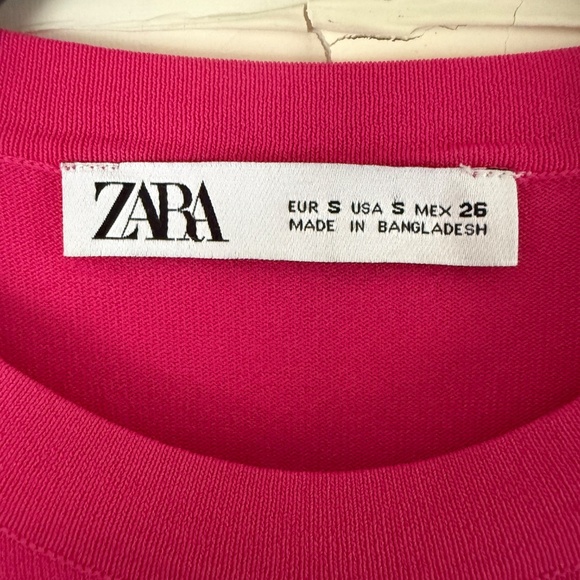 Zara Basics | Size S | Fine Knit Dark Pink Tee - Picture 7 of 7